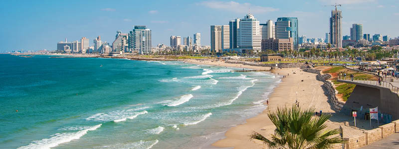Tel Aviv vid havet i Israel på en rundresa.